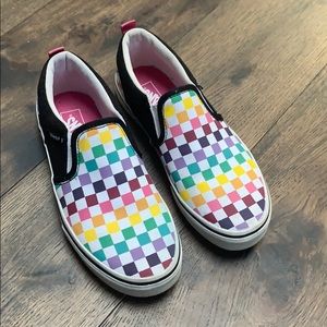 Girls size 4 rainbow vans.